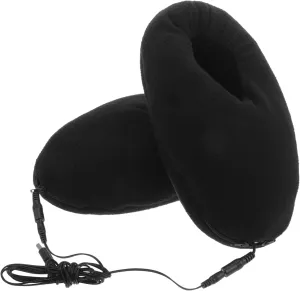 USB Electric Heated Slippers 1 Pair of Fast Heating Pad Shoe Keep Foot Warmer House Heated Slippers for Winter Cold Weather Under Desk Black