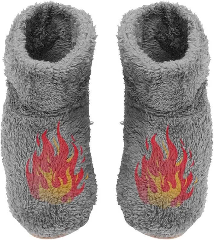 USB Electric Heating Shoes Warming Footies for Women Men, Plush Warm Electric Slipper,Electric Foot Warmer,Heated Slippers Rechargeable Couple Shoes,Gray