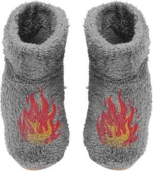 USB Electric Heating Shoes Warming Footies for Women Men, Plush Warm Electric Slipper,Electric Foot Warmer,Heated Slippers Rechargeable Couple Shoes,Gray