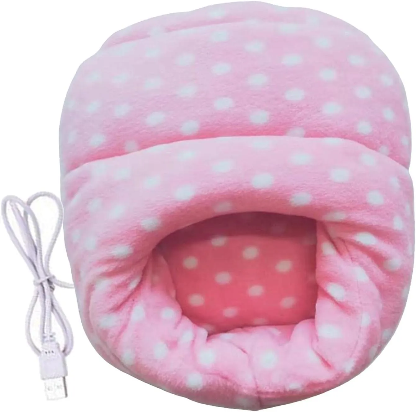 USB Portable Electric Heated Slippers | Foot Warmer for Men and Women | 360¡ã Full Package | Washable | 5V USB Powered | Soft Short Plush Material | Heating Pad - Pink