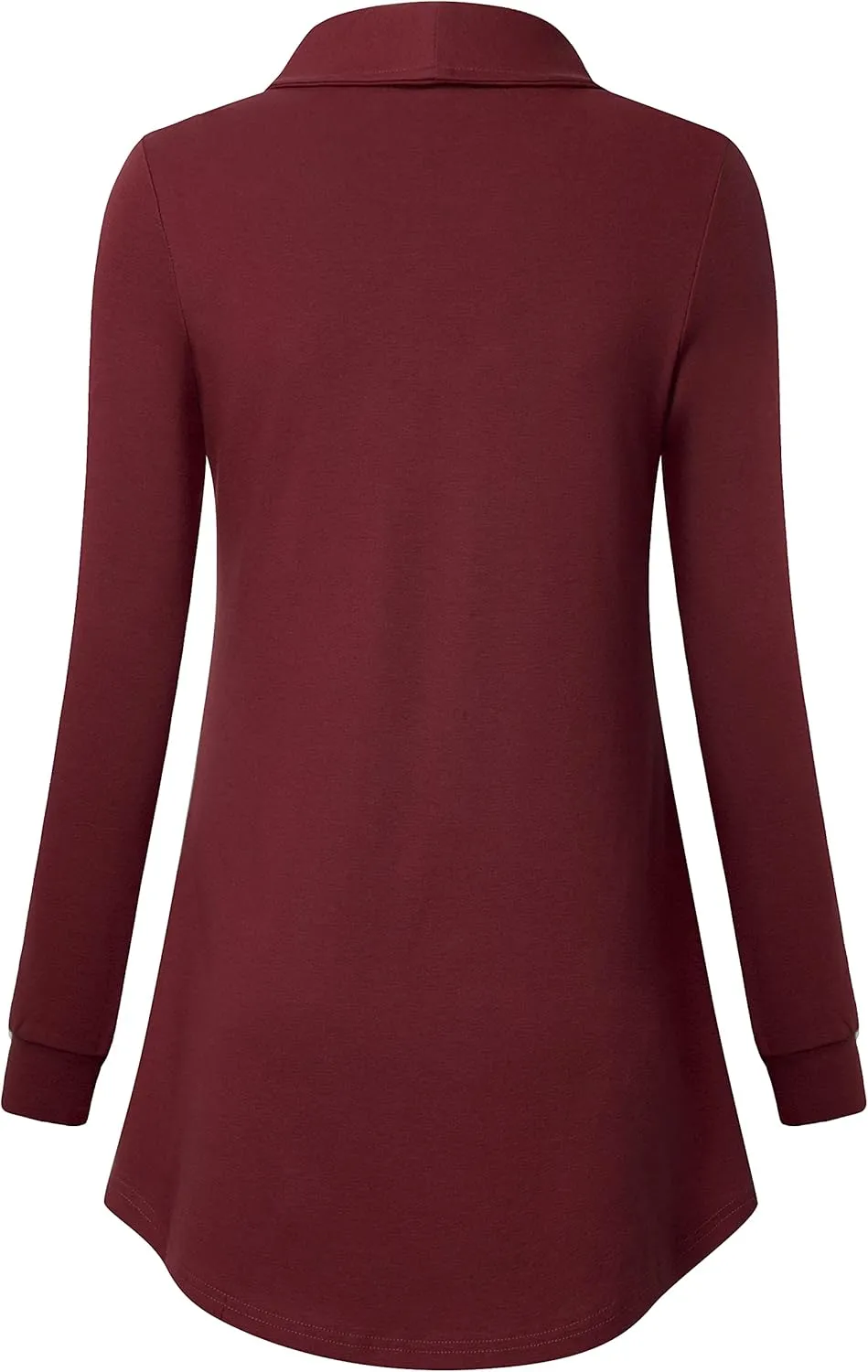 VALOLIA Women's Casual Swing Sweatshirt Long Sleeve Zipper Lapel Fashion Pullover Tunic