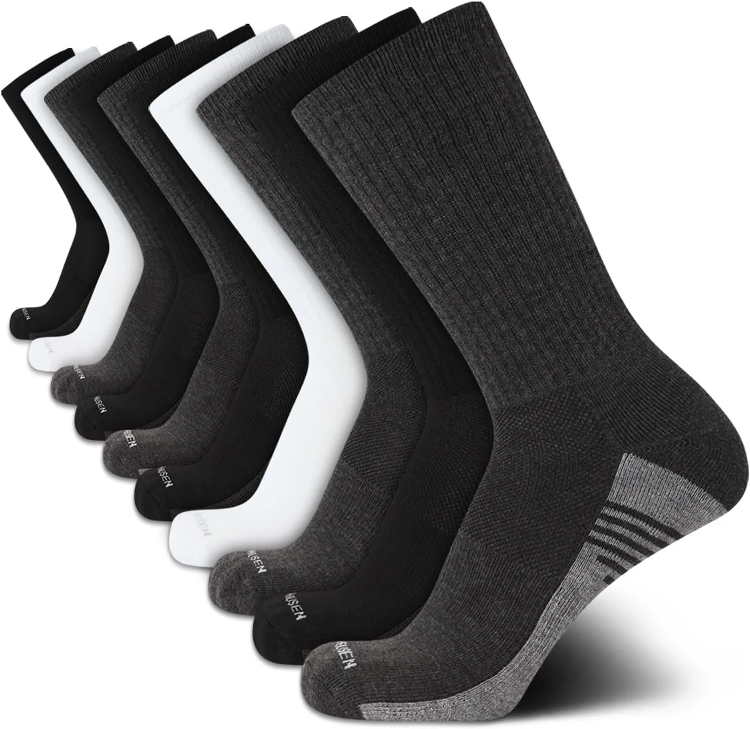 Van Heusen Mens Crew Socks - 10 Pack Performance Stretch Cushioned Breathable Athletic Socks for Men (Size: 6-12.5)