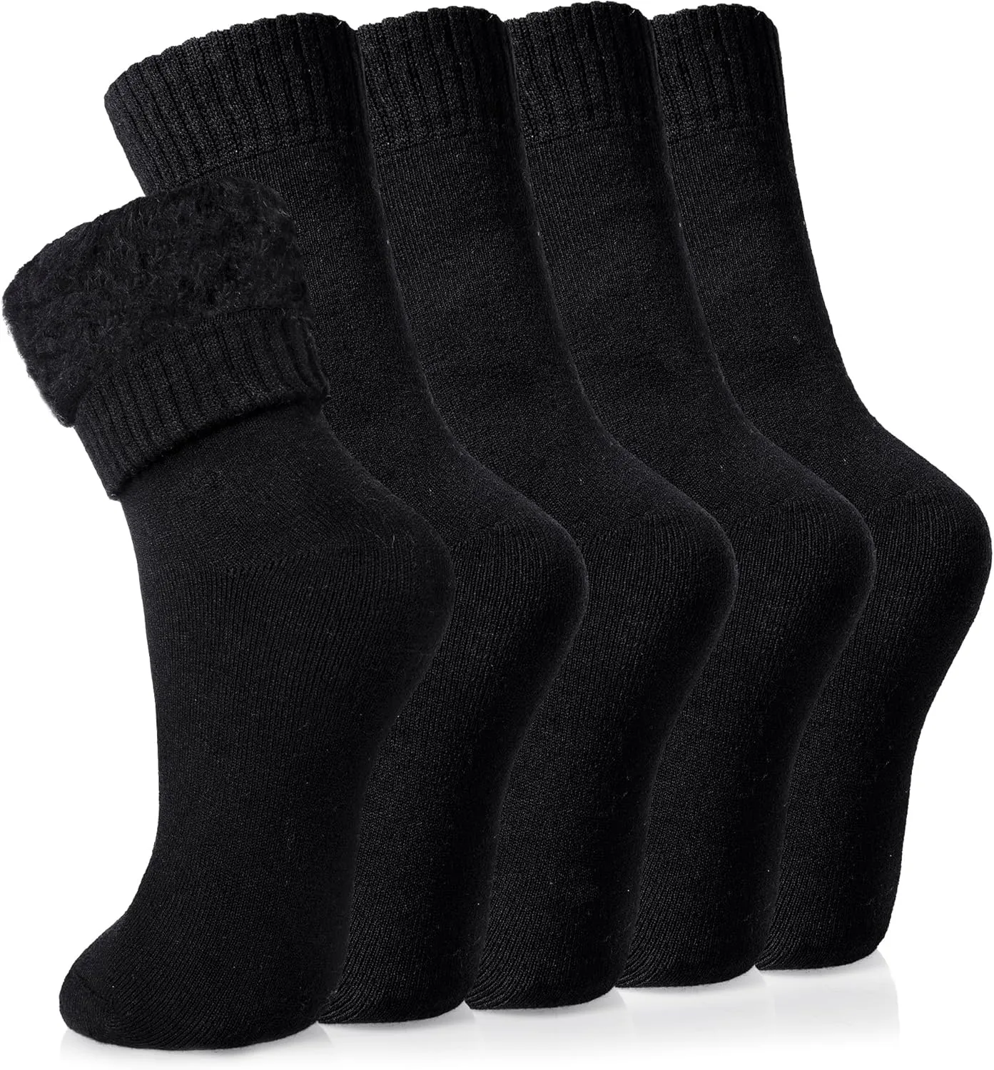 Velice Winter Warm Thermal Socks for Women Extra Thick Insulated Heated Crew Boot Socks for Cold Weather 5 Pairs