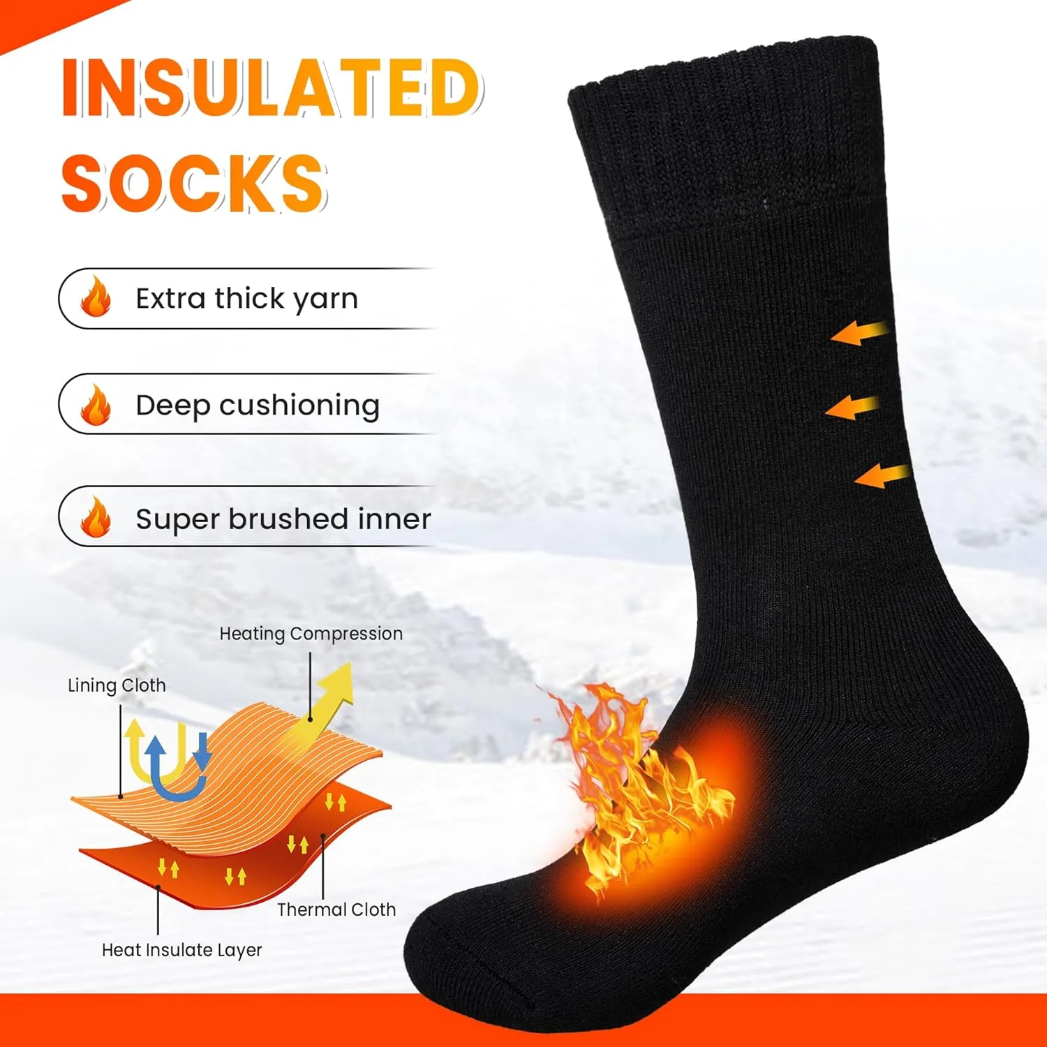 Velice Winter Warm Thermal Socks for Women Extra Thick Insulated Heated Crew Boot Socks for Cold Weather 5 Pairs