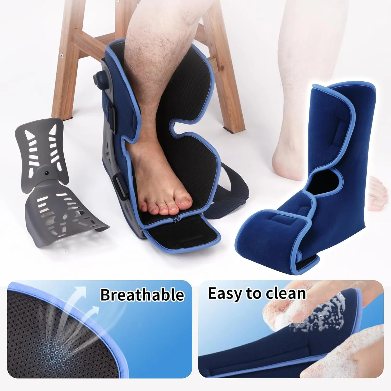 VELPEAU Walking Boot for Broken Foot, Dual Independent Inflatable Airbags and Anti-slip Sole Design, Air Cam Walker Fracture Boot for Women and Men, Fits Left and Right Foot (Unisex, Short Version, L)
