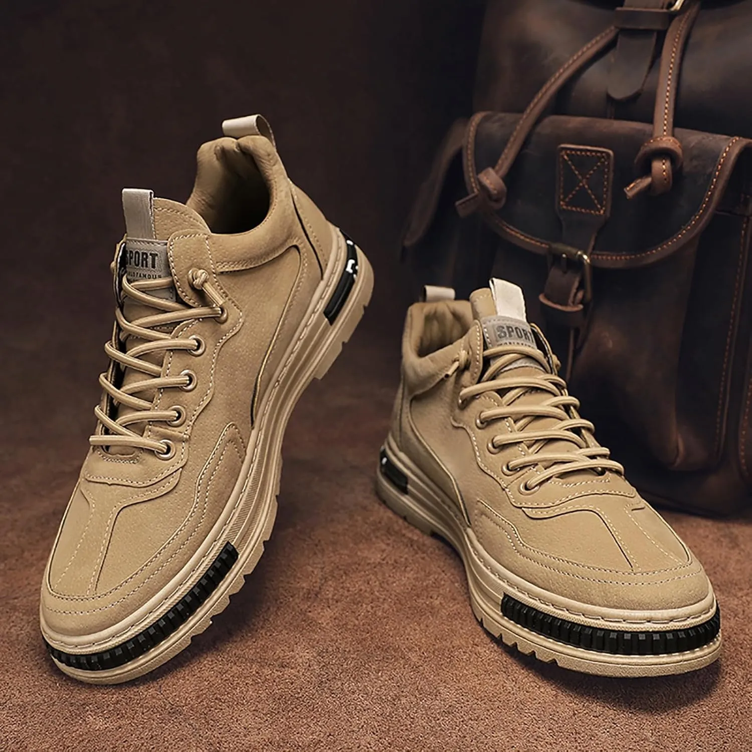 VESNIBA Non Slip Work Shoes for Men Fashion Walking Sneakers Kitchen Chef Shoe Comfortable Leather Casual Mens Sneaker