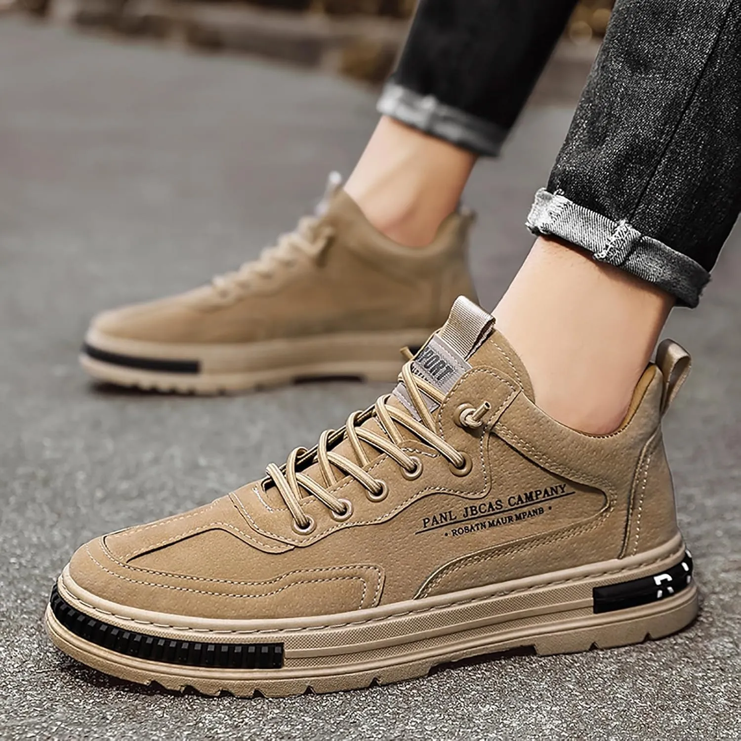VESNIBA Non Slip Work Shoes for Men Fashion Walking Sneakers Kitchen Chef Shoe Comfortable Leather Casual Mens Sneaker