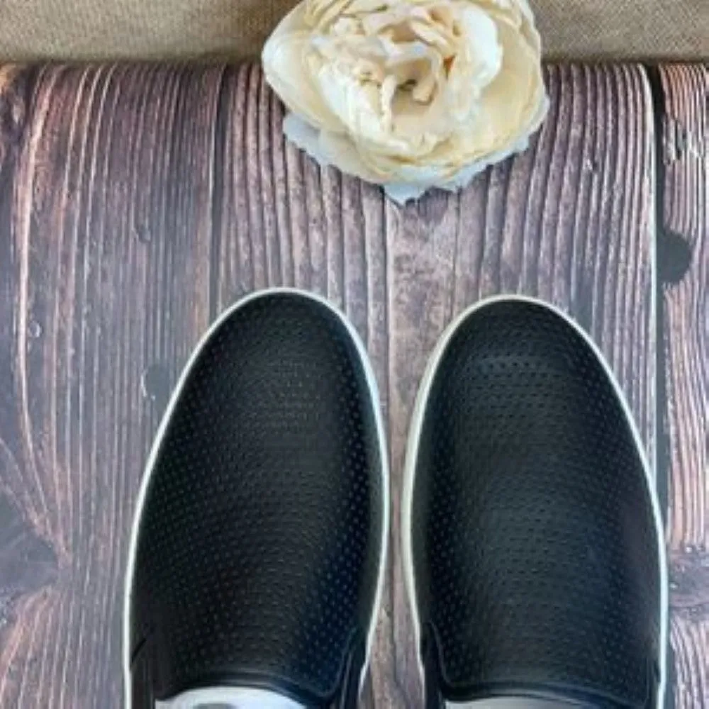 VIA SPIGA Black Leather Galea Slip-On Sneaker 9.5