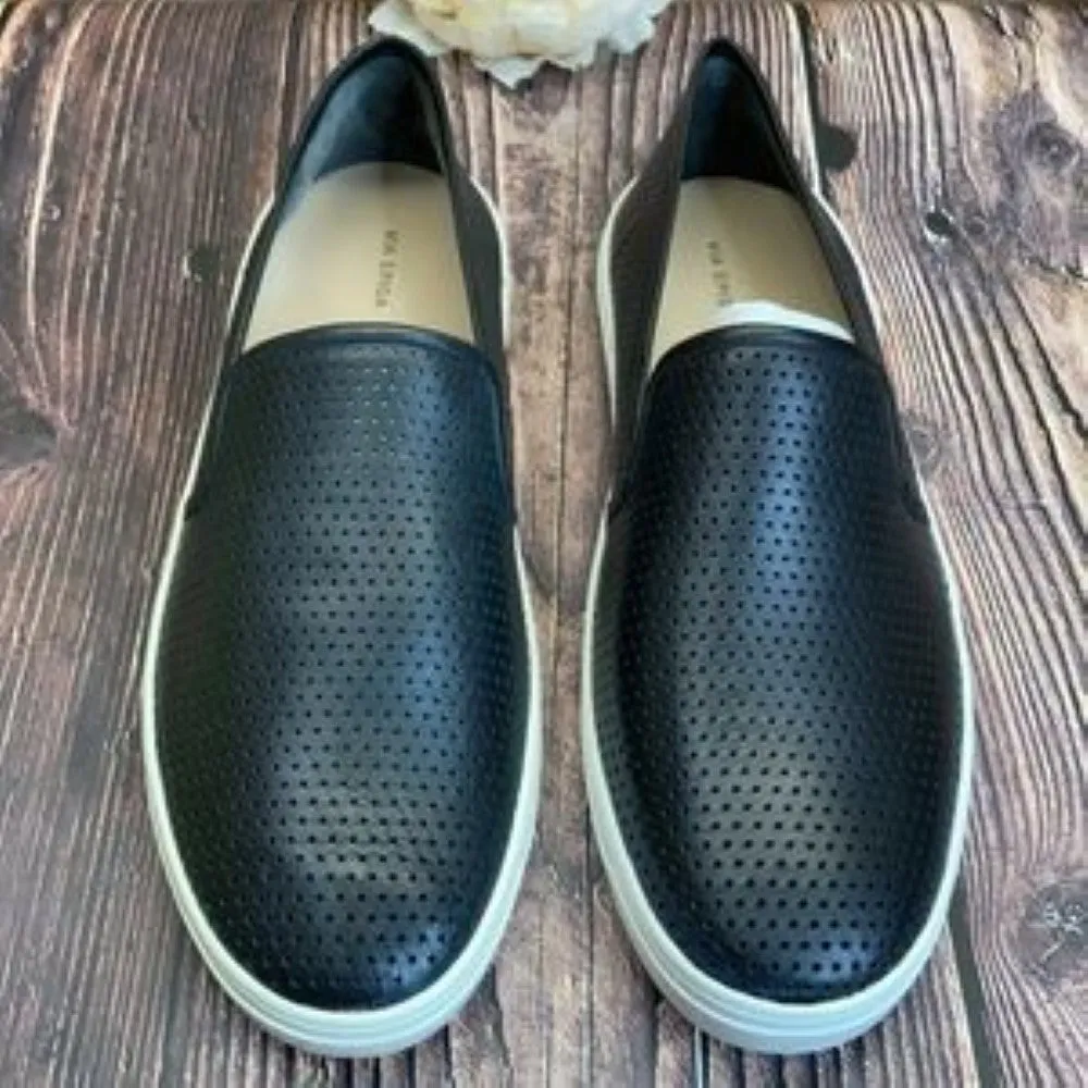 VIA SPIGA Black Leather Galea Slip-On Sneaker 9.5