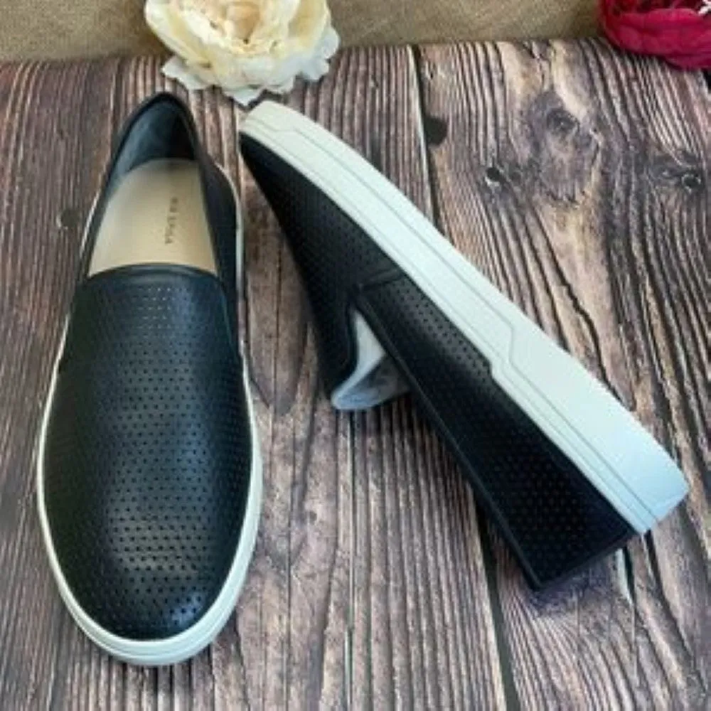 VIA SPIGA Black Leather Galea Slip-On Sneaker 9.5