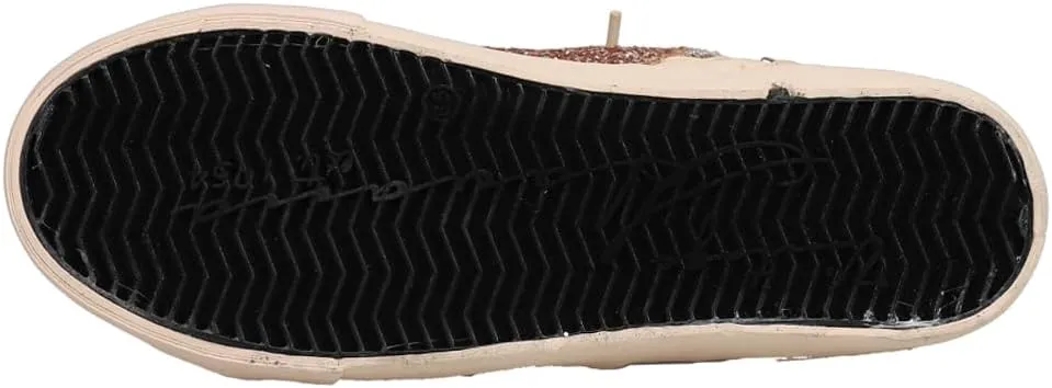 Vintage Havana Womens Alexis Glitter High Slip On Zippered Sneakers Shoes Casual - Beige