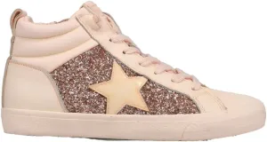 Vintage Havana Womens Alexis Glitter High Slip On Zippered Sneakers Shoes Casual - Beige