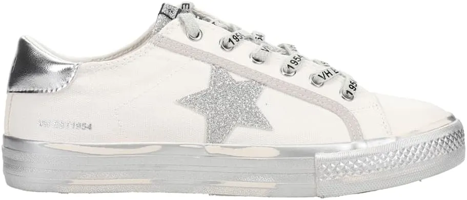 Vintage Havana Womens Alive Metallic Glitter Slip On Sneakers Shoes Casual - White - Size 6 B