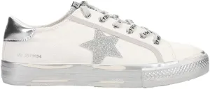 Vintage Havana Womens Alive Metallic Glitter Slip On Sneakers Shoes Casual - White - Size 6 B