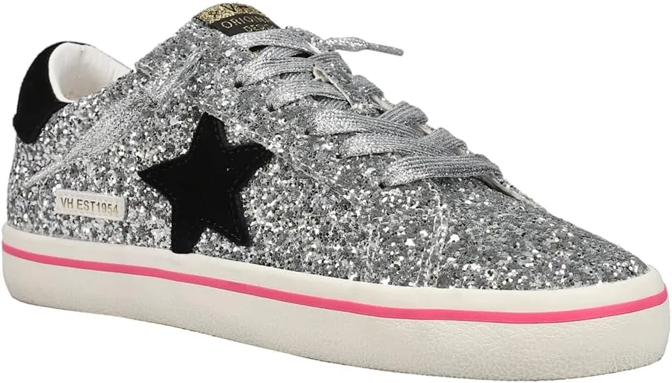 Vintage Havana Womens Flair Glitter Slip On Sneakers Shoes Casual - Pink