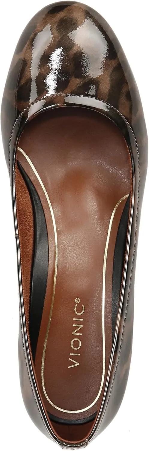 Vionic Women's Pump Heel Sandal Carmel Shoes with Arch Support