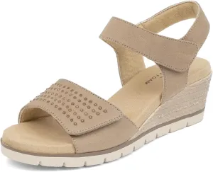 VJH confort Women's Wedge Sandals, Comfort Memory Foam Rhinestone Sandal with Adjustable straps