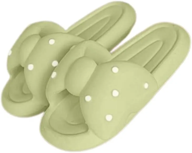 VOIV Cute Multi Colored Bow Tie Pillow Slipper Cloud Slides Non-Slip Summer Slipper