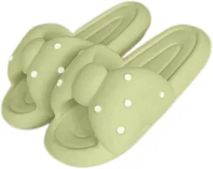 VOIV Cute Multi Colored Bow Tie Pillow Slipper Cloud Slides Non-Slip Summer Slipper