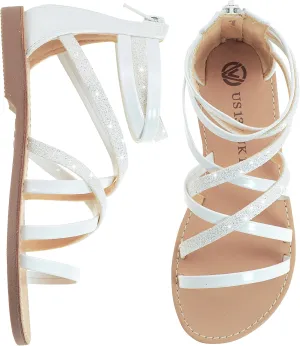 Vonair Girls Sandals Strappy Gladiator with Zipper Comfort Summer Shoes