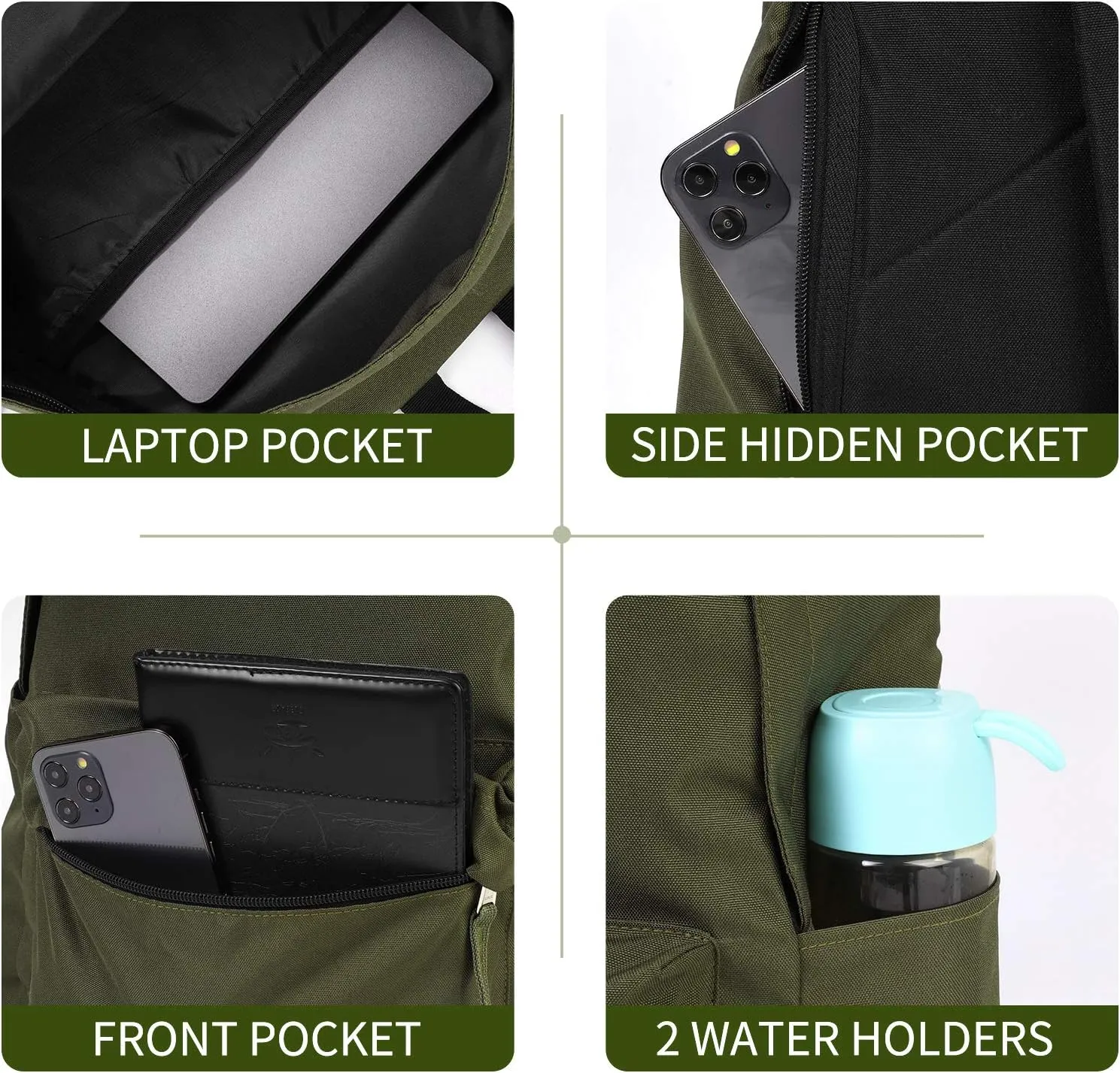 Vorspack Backpack for Men and Women - Basic Bookbag Casual Daypack Backpacks for College Work Travel