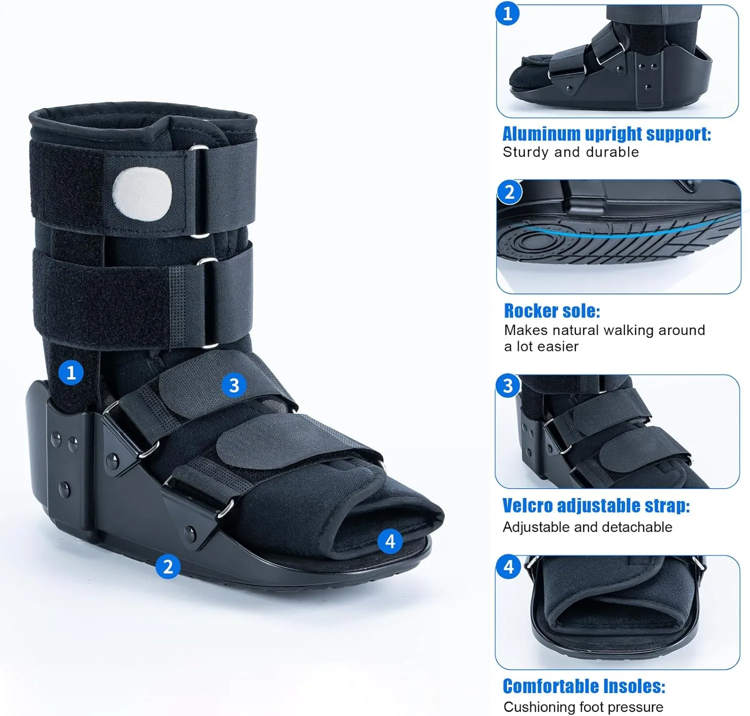 Walking Boot Fracture Boot for Broken Foot, Sprained Ankle-Medium