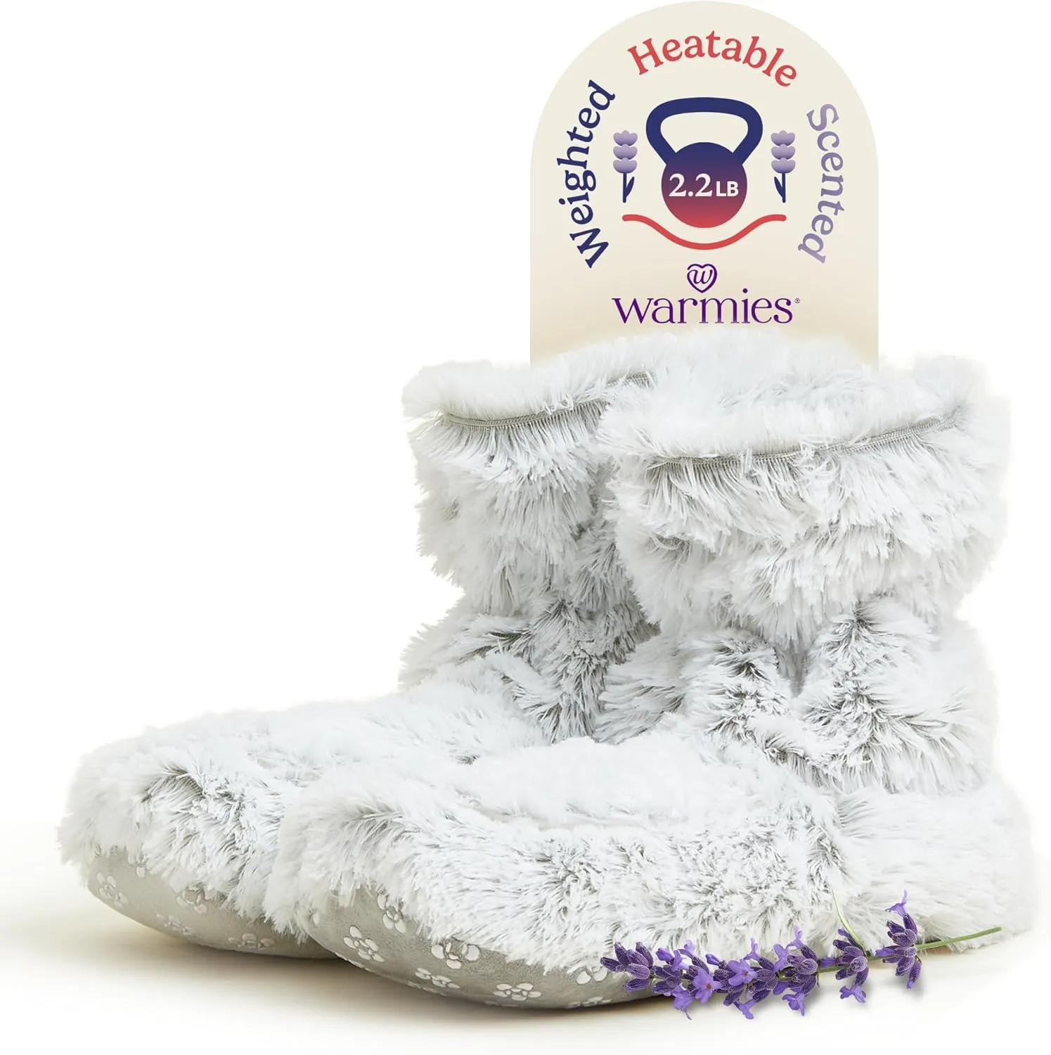 warmies Microwaveable House Slipper Boots for Women - Womens Shoe Sizes 6-10 - Comfy, Soft & Fuzzy Indoor Bootie Slipper with Backs & Memory Foam Soles - Cozy Warm Slip On Boots