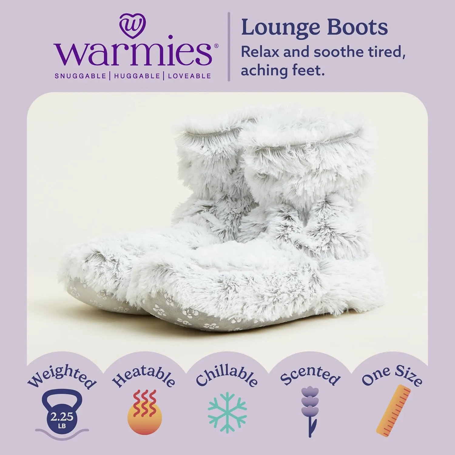 warmies Microwaveable House Slipper Boots for Women - Womens Shoe Sizes 6-10 - Comfy, Soft & Fuzzy Indoor Bootie Slipper with Backs & Memory Foam Soles - Cozy Warm Slip On Boots