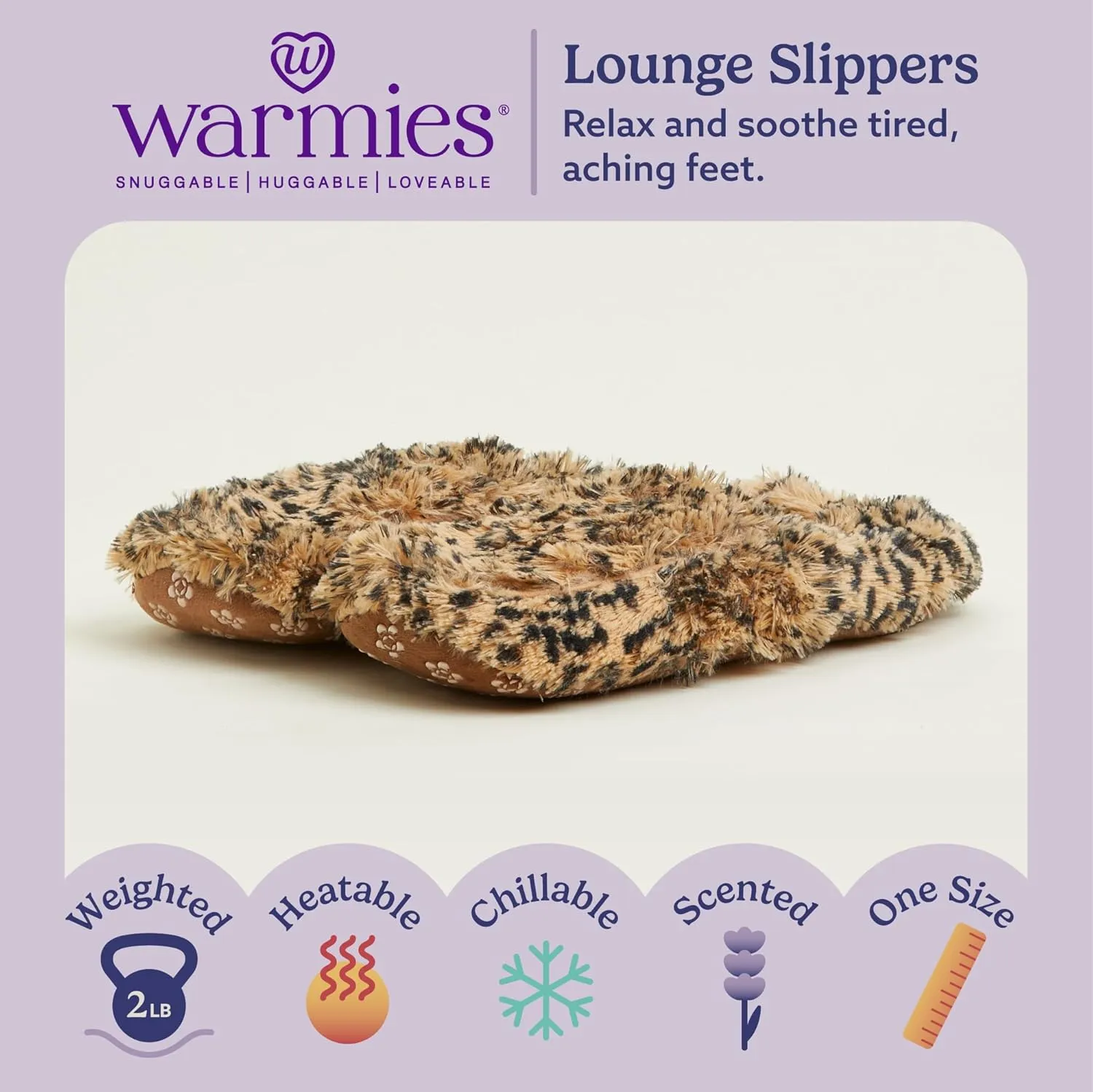 warmies Microwaveable House Slippers for Women - Plush, Soft & Fuzzy Indoor Slippers with Backs & Non-Slip Memory Foam Soles - Cozy Warm Ladies Slipper