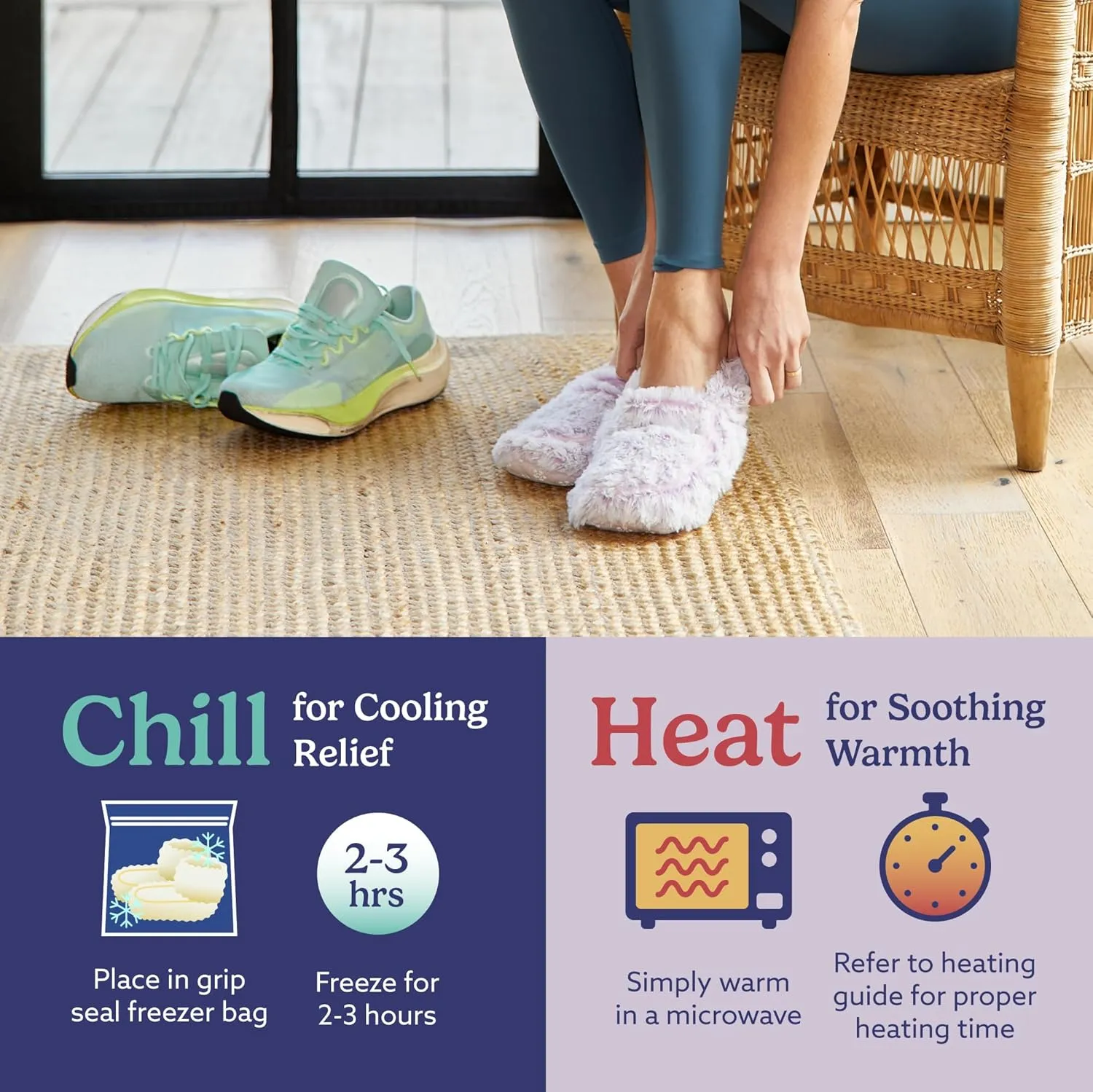 warmies Microwaveable House Slippers for Women - Plush, Soft & Fuzzy Indoor Slippers with Backs & Non-Slip Memory Foam Soles - Cozy Warm Ladies Slipper