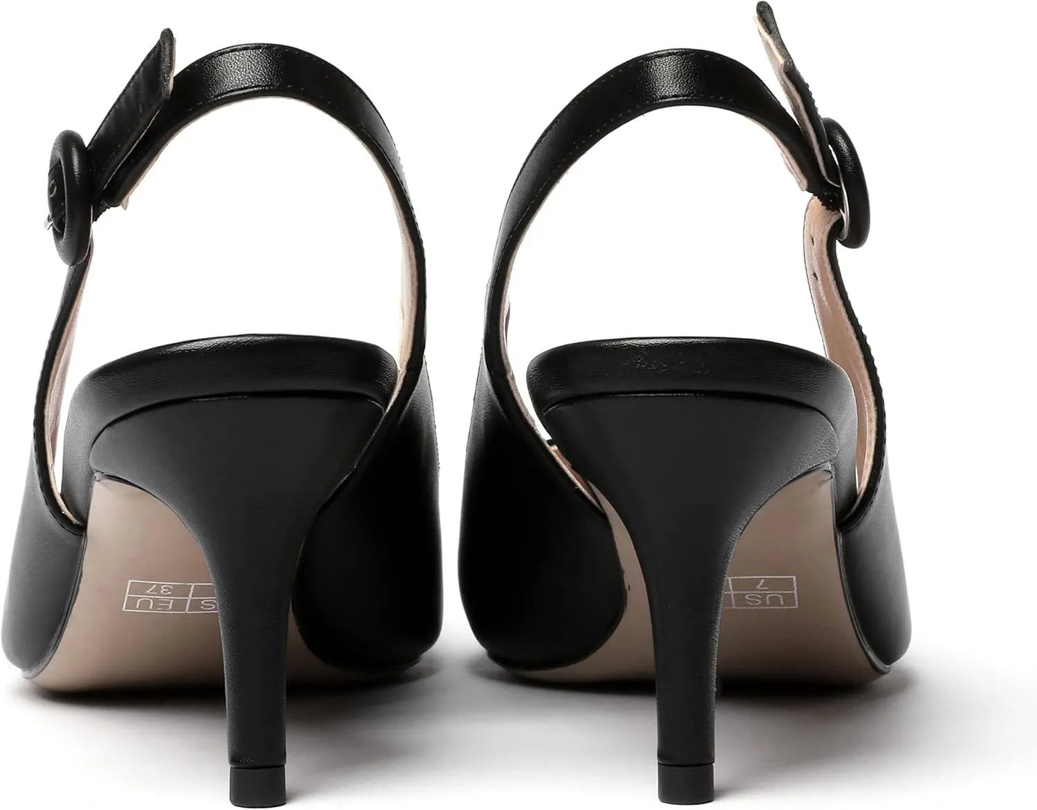 WAYDERNS Women's Slingback Pointed Toe Buckle Ankle Strap Wedding Matte Adjustable Strap Sexy Stiletto Mid Heel Pumps Shoes 2.5 Inch