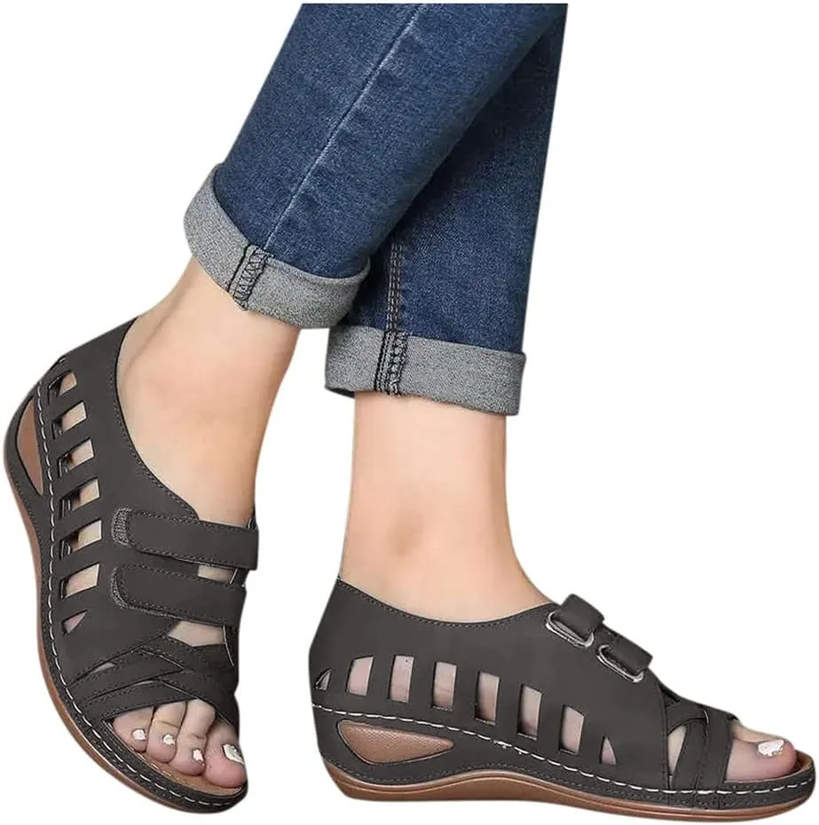 Wedge Sandals for Women 2024 Strap Sandals Summer Fashion Flops Women's Wedges Flip Buckle Shoes Sandals Shoes For Women