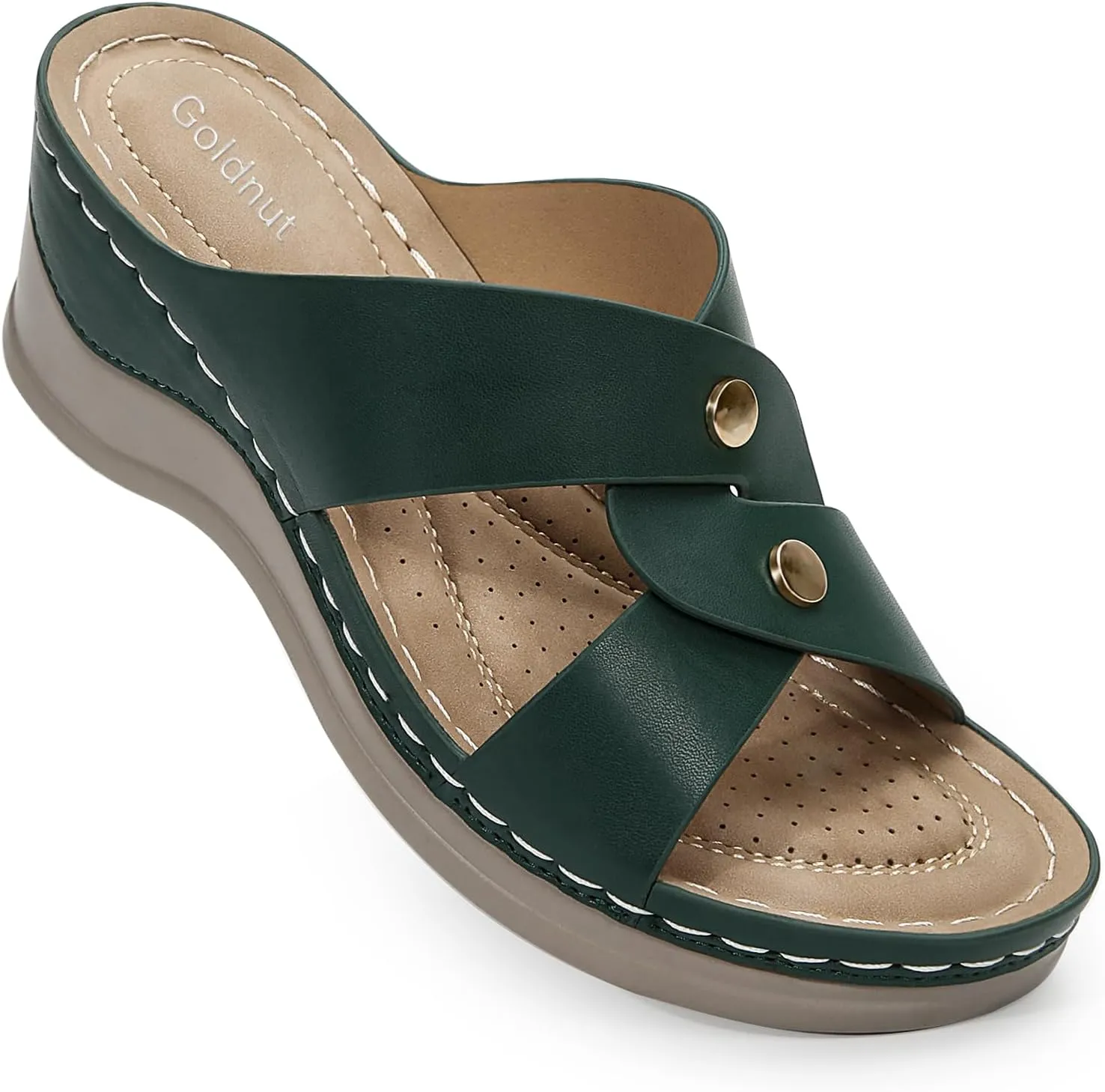 Wedges Sandals for Women Dressy, Flower Cut Out Platform Slides Sandal Comfort Low Wedge
