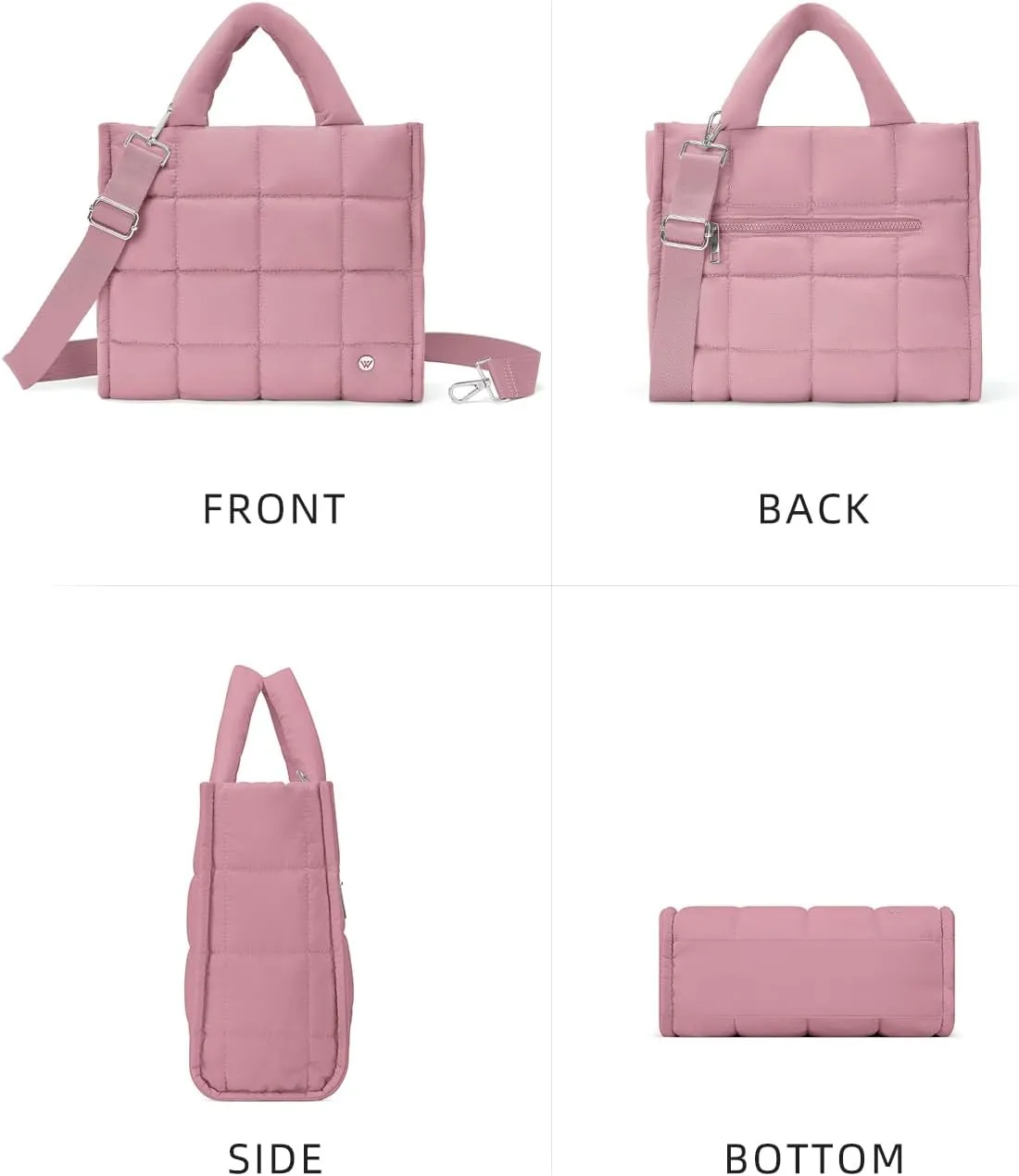 WESTBRONCO Puffer Crossbody Bags for Women Quilted Tote Bag Puffy Weekender Overnight Bag Nylon Shoulder Handbag