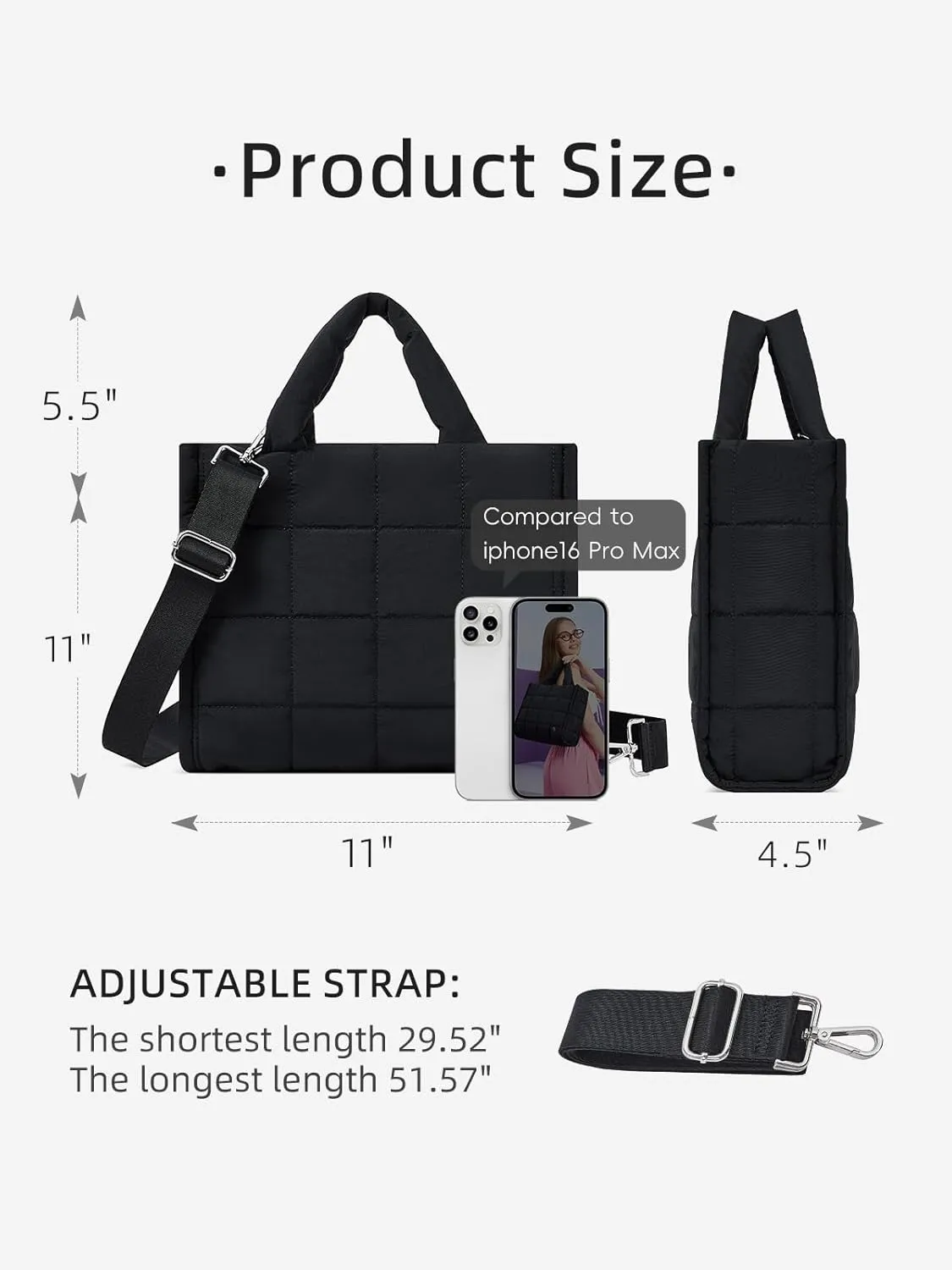WESTBRONCO Puffer Crossbody Bags for Women Quilted Tote Bag Puffy Weekender Overnight Bag Nylon Shoulder Handbag