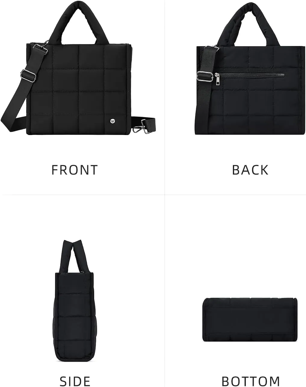 WESTBRONCO Puffer Crossbody Bags for Women Quilted Tote Bag Puffy Weekender Overnight Bag Nylon Shoulder Handbag