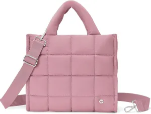 WESTBRONCO Puffer Crossbody Bags for Women Quilted Tote Bag Puffy Weekender Overnight Bag Nylon Shoulder Handbag
