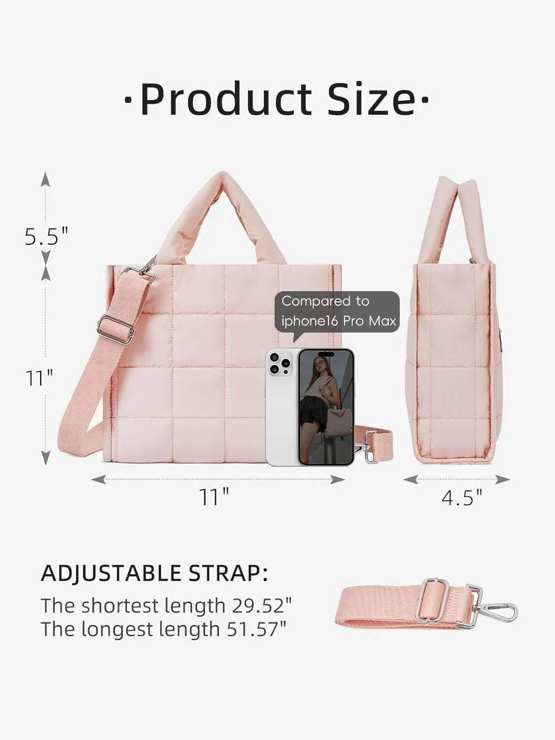 WESTBRONCO Puffer Crossbody Bags for Women Quilted Tote Bag Puffy Weekender Overnight Bag Nylon Shoulder Handbag