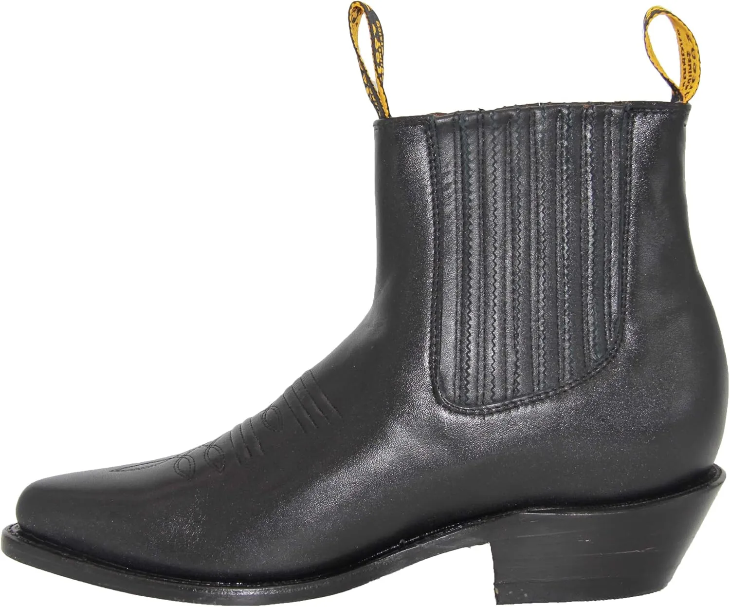 Western Shops Mens Genuine Leather Short Ankle Western Cowboy Boot Charro Botin