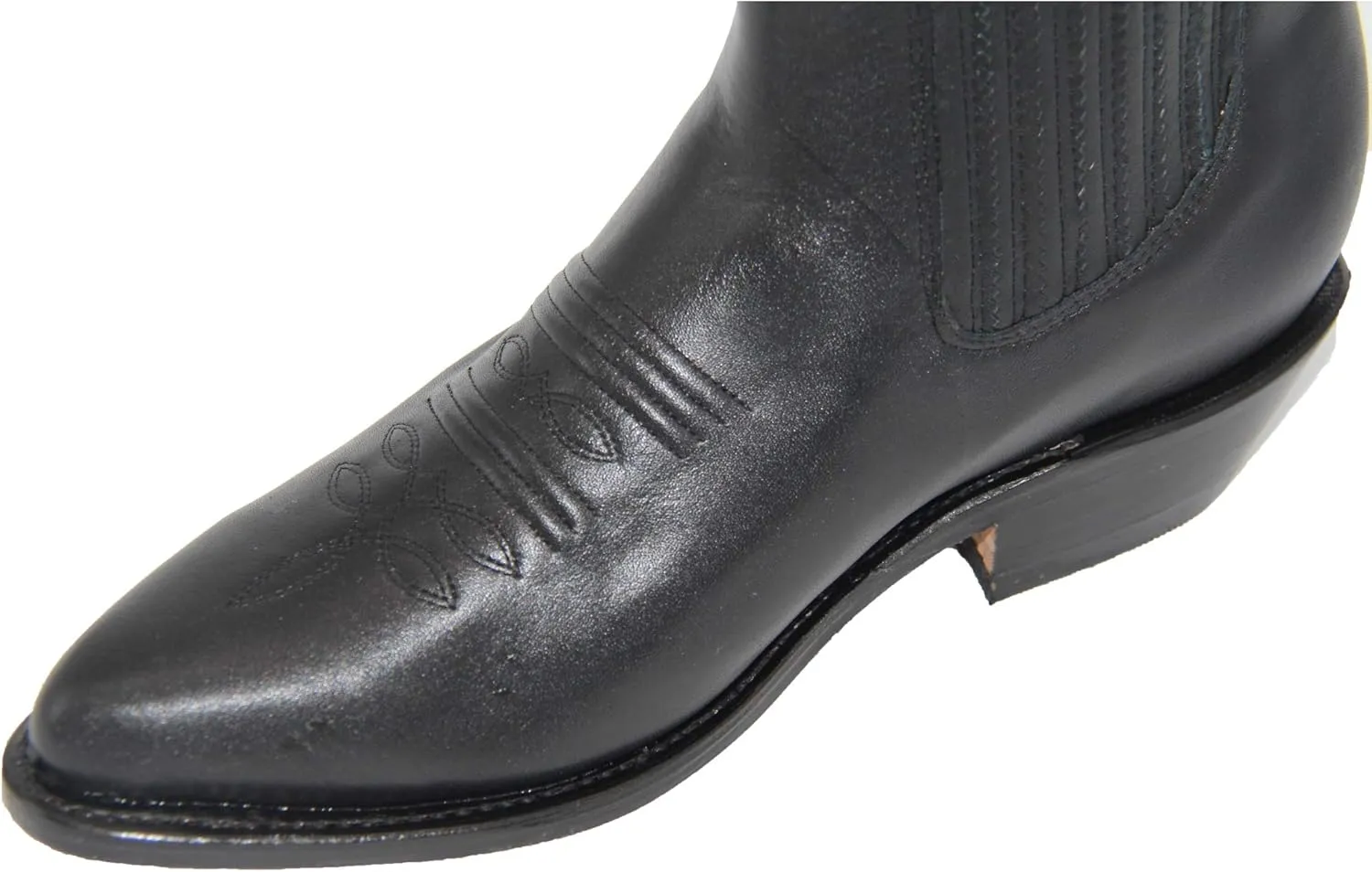 Western Shops Mens Genuine Leather Short Ankle Western Cowboy Boot Charro Botin