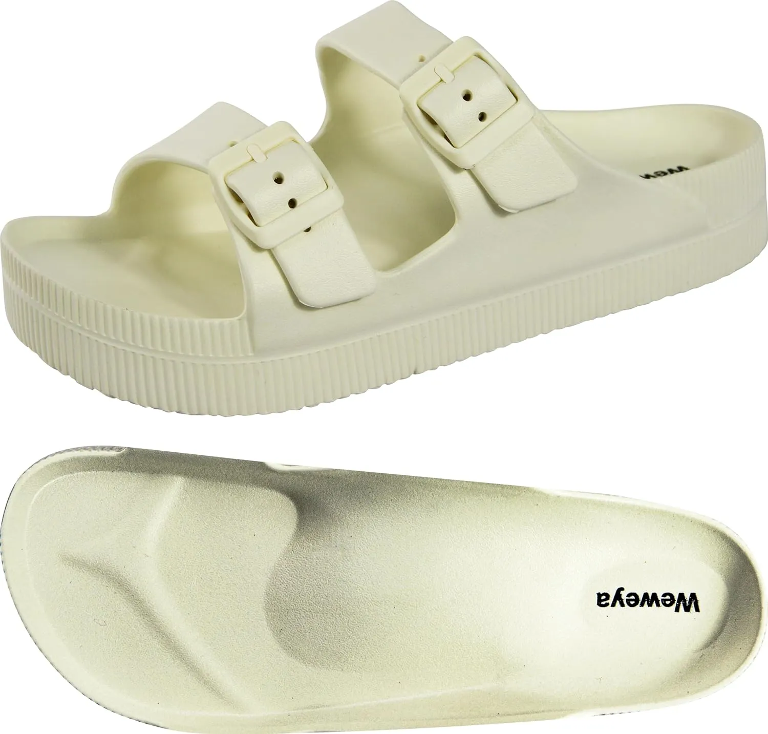 Weweya Arch Support Womens Sandals - Platform Recovery Sandals for Women - Adjustable Buckle Sandals