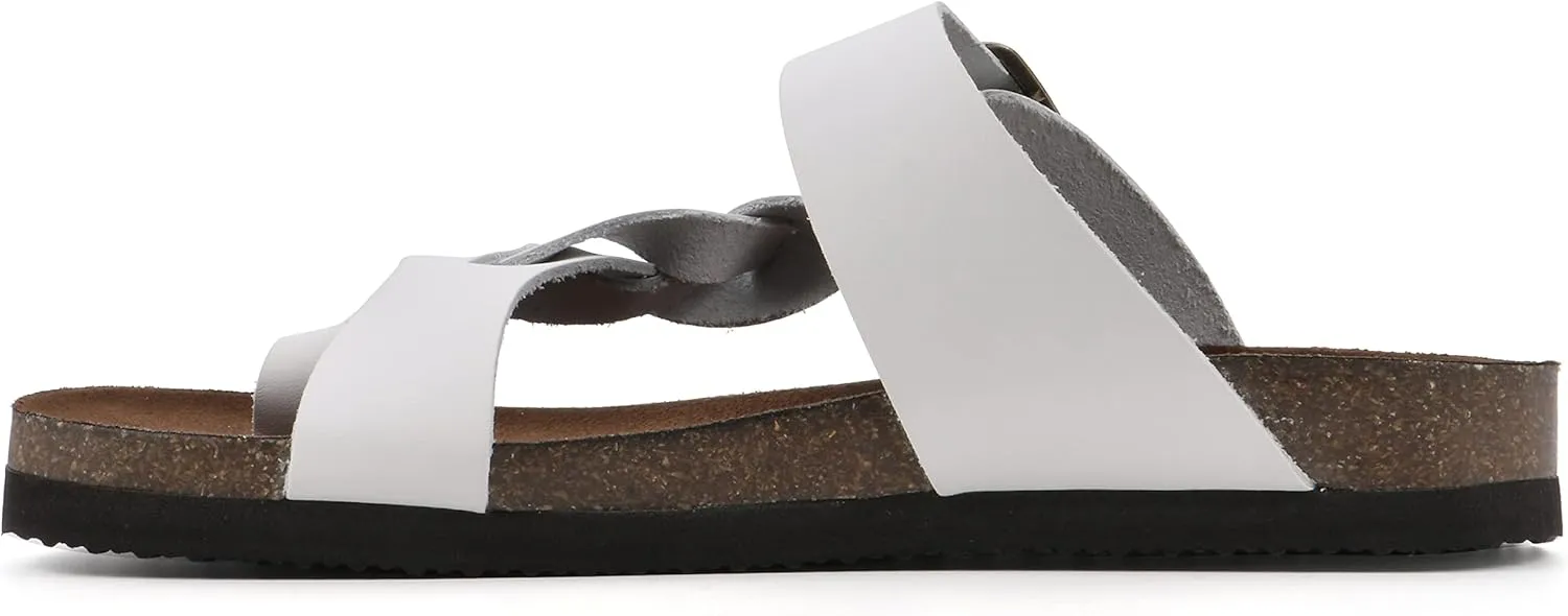WHITE MOUNTAIN Women's Crawford Signature Comfort Molded Footbed Braided Sandal
