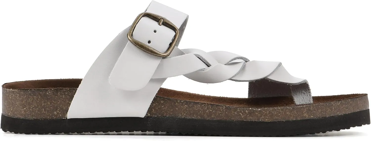WHITE MOUNTAIN Women's Crawford Signature Comfort Molded Footbed Braided Sandal