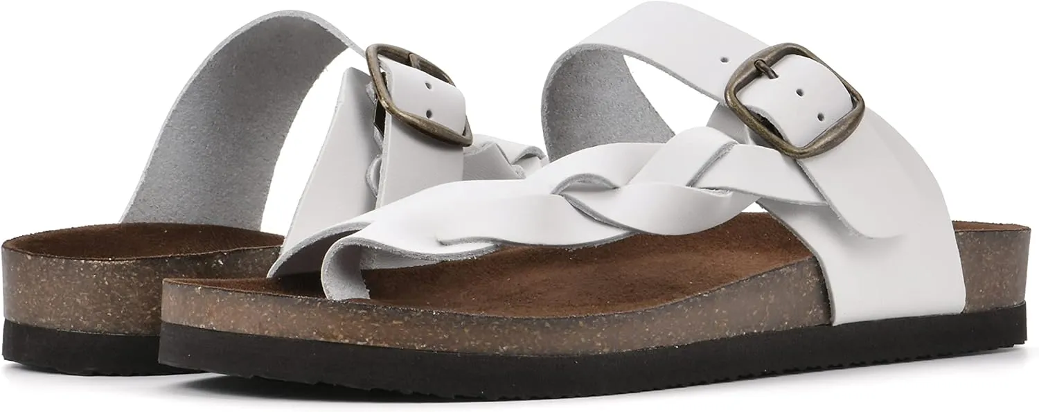 WHITE MOUNTAIN Women's Crawford Signature Comfort Molded Footbed Braided Sandal