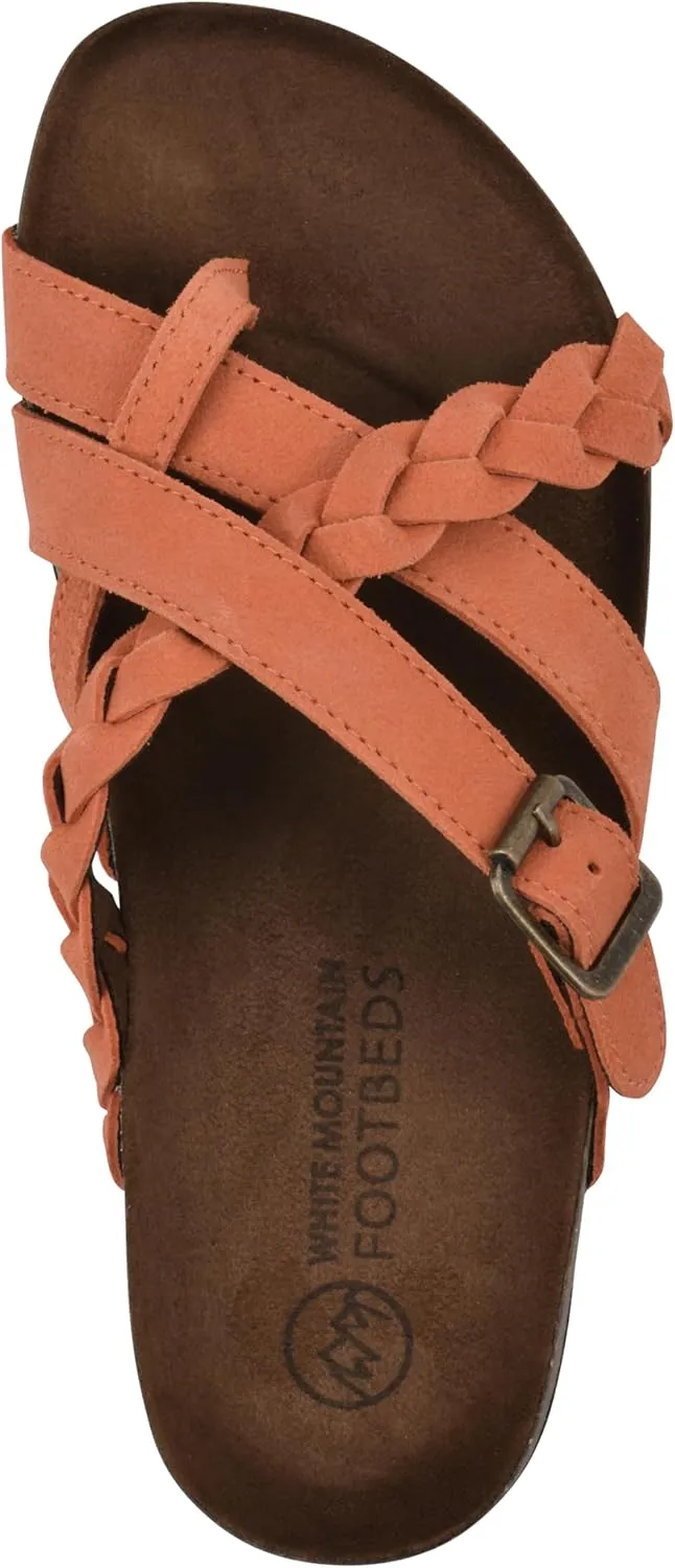 WHITE MOUNTAIN Women's Harrington Braided Signature Comfort-Molded Footbed Sandal