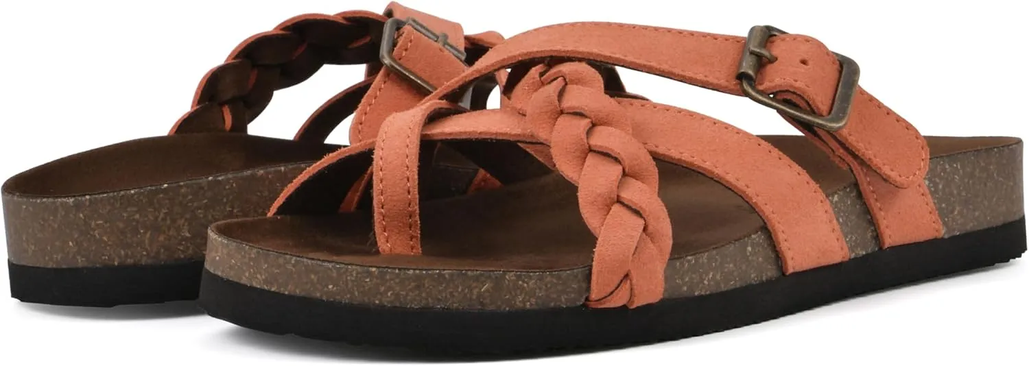 WHITE MOUNTAIN Women's Harrington Braided Signature Comfort-Molded Footbed Sandal