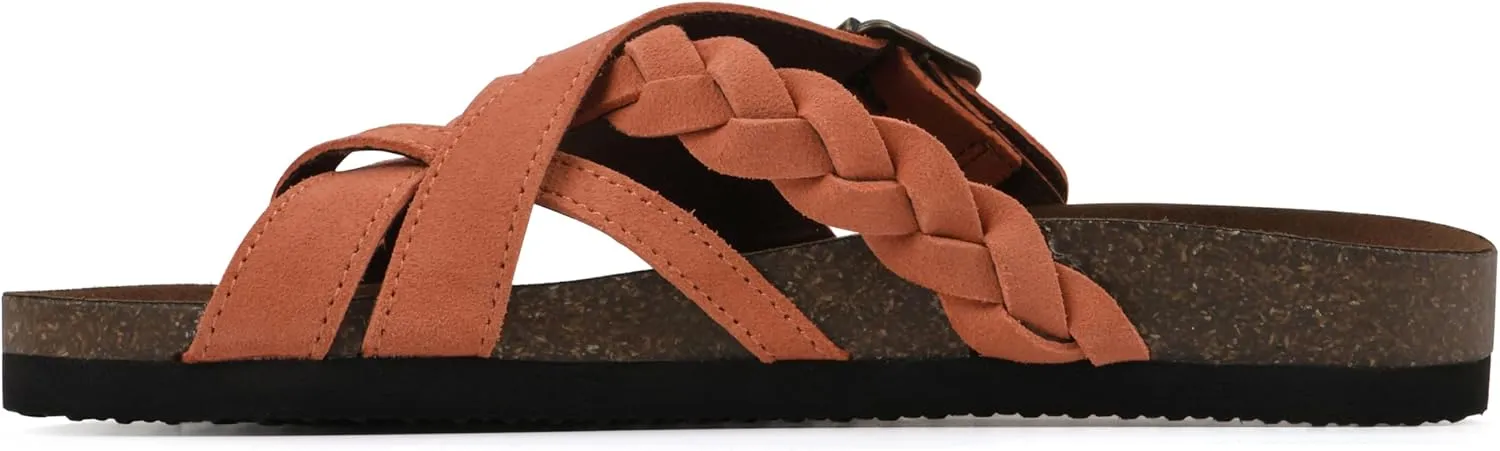 WHITE MOUNTAIN Women's Harrington Braided Signature Comfort-Molded Footbed Sandal