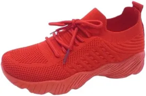 Wild Diva Women's Mesh Detail Breathable Casual Low Top Sneakers