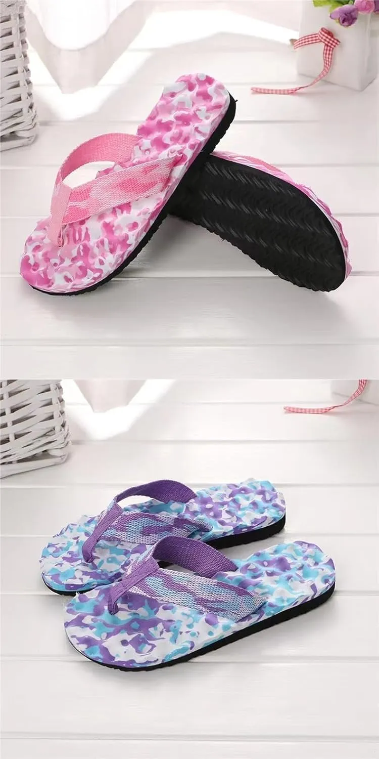 Women Summer Flip Flops Indoor Home Camouflage Comfort Massage Slipper Bathroom Beach Sandals