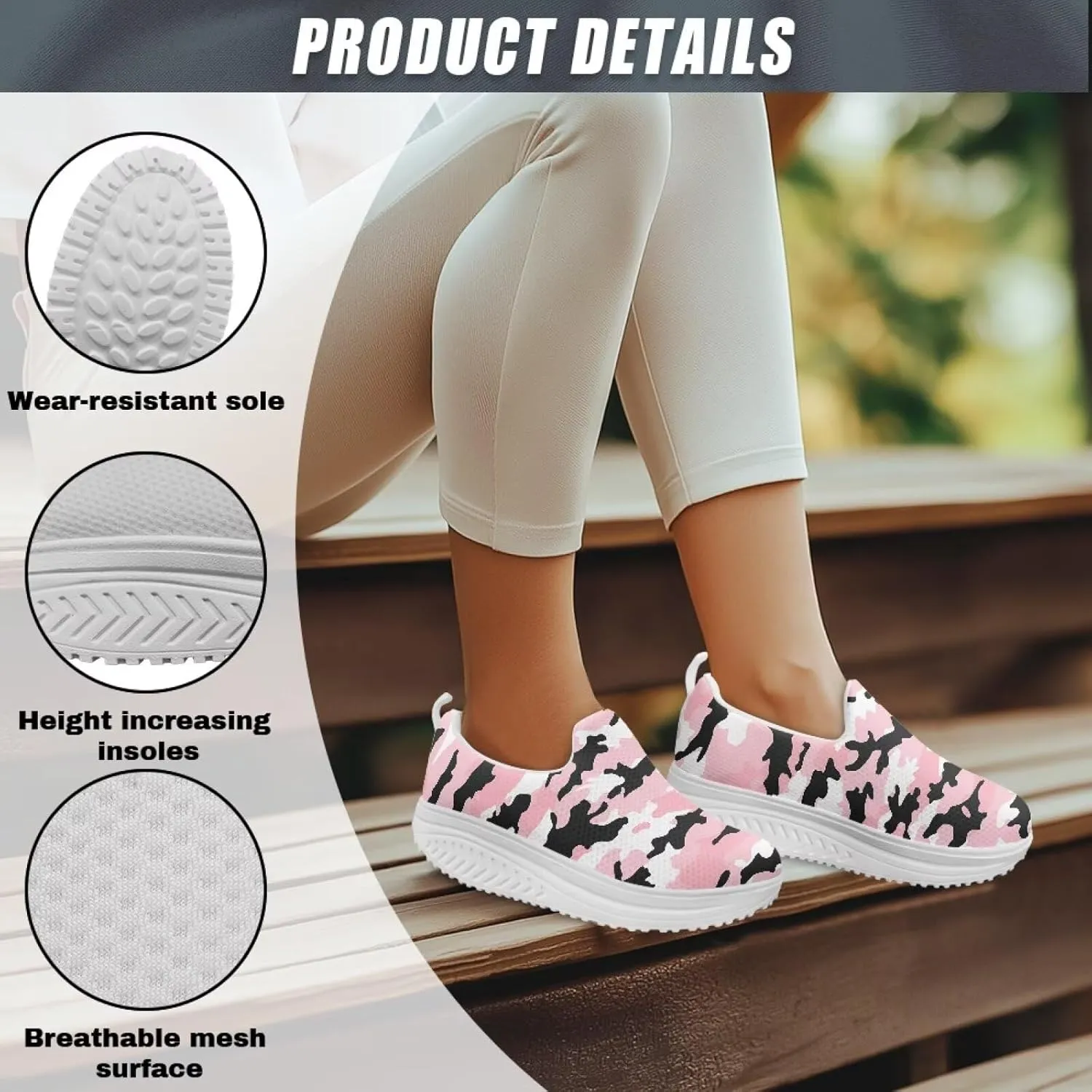 Women Walking Shoes Breathable Cushioned Workout Athletic Sneakers Lightweight Casual House Shoe Size 6-11 White Sole